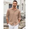 COOFANDY Mens Wrinkle Free Dress Shirts Long Sleeve Untucked Shirts Casual Button Down Shirts(Khaki)