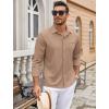 COOFANDY Mens Wrinkle Free Dress Shirts Long Sleeve Untucked Shirts Casual Button Down Shirts(Khaki)