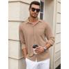 COOFANDY Mens Wrinkle Free Dress Shirts Long Sleeve Untucked Shirts Casual Button Down Shirts(Khaki)