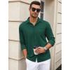 COOFANDY Mens Wrinkle Free Dress Shirts Long Sleeve Untucked Shirts Casual Button Down Shirts(Lake Green)