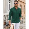COOFANDY Mens Wrinkle Free Dress Shirts Long Sleeve Untucked Shirts Casual Button Down Shirts(Lake Green)