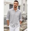 COOFANDY Mens Wrinkle Free Dress Shirts Long Sleeve Untucked Shirts Casual Button Down Shirts(Light Grey)