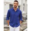 COOFANDY Mens Wrinkle Free Dress Shirts Long Sleeve Untucked Shirts Casual Button Down Shirts(Royal Blue)