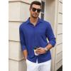 COOFANDY Mens Wrinkle Free Dress Shirts Long Sleeve Untucked Shirts Casual Button Down Shirts(Royal Blue)
