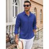 COOFANDY Mens Wrinkle Free Dress Shirts Long Sleeve Untucked Shirts Casual Button Down Shirts(Royal Blue)