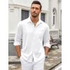 COOFANDY Mens Wrinkle Free Dress Shirts Long Sleeve Untucked Shirts Casual Button Down Shirts(White)
