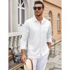 COOFANDY Mens Wrinkle Free Dress Shirts Long Sleeve Untucked Shirts Casual Button Down Shirts(White)