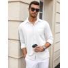 COOFANDY Mens Wrinkle Free Dress Shirts Long Sleeve Untucked Shirts Casual Button Down Shirts(White)