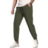 COOFANDY Men’s Waffle Jogger Lightweight Drawstring Casual Pants Slim Fit Jogger Sweatpants with Pockets(Army Green)