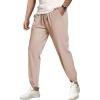 COOFANDY Men’s Waffle Jogger Lightweight Drawstring Casual Pants Slim Fit Jogger Sweatpants with Pockets(Khaki)