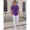 COOFANDY Mens Dress Shirts Short Sleeve Business Casual Shirts Regular Fit Casual Button Down Untucked Shirts(Purple)