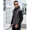 COOFANDY Mens Hooded Sweatshirt Casual Long Sleeve Drawstring Waffle Knit Pullover Hoodies(Gery/Black P10)