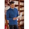 COOFANDY Men’s Quarter Zip Up Sweaters Slim Fit Lightweight Mock Neck Pullover Casual Polo Sweaters(A-dark Blue)