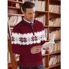 COOFANDY Men’s Quarter Zip Up Sweaters Slim Fit Lightweight Mock Neck Pullover Casual Polo Sweaters(Christmas Red & White)