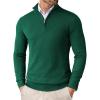 COOFANDY Men’s Quarter Zip Up Sweaters Slim Fit Lightweight Mock Neck Pullover Casual Polo Sweaters(A-dark Green)