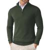 COOFANDY Men’s Quarter Zip Up Sweaters Slim Fit Lightweight Mock Neck Pullover Casual Polo Sweaters(Army Green)