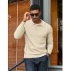 COOFANDY Men’s Knit Polo Sweater Casual Long Sleeve Polo Sweater Lightweight Button Down Golf Pullover Sweaters(Beige)