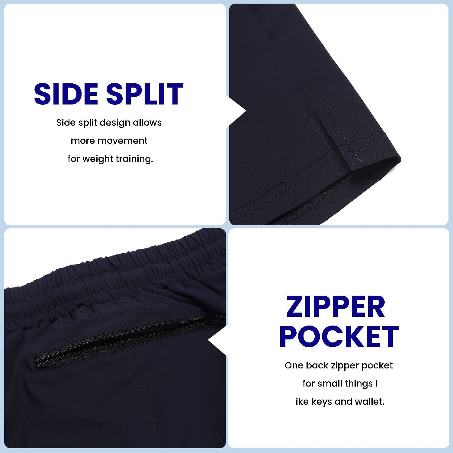 imageCOOFANDY Mens Athletic Shorts 7 Inch Quick Dry Breathable Lightweight Gym Workout Shorts with PocketsBlackNavy Blue