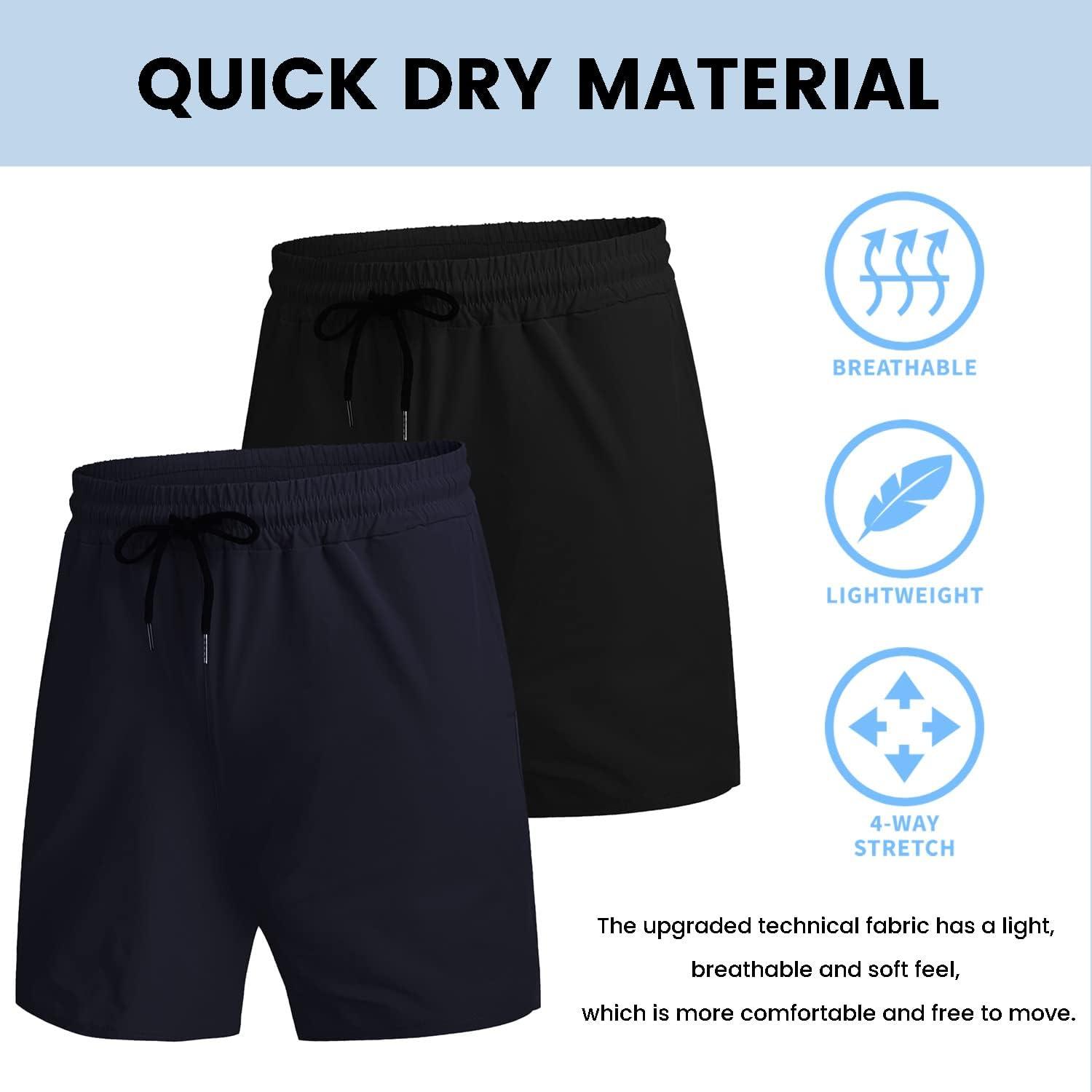 imageCOOFANDY Mens Athletic Shorts 7 Inch Quick Dry Breathable Lightweight Gym Workout Shorts with PocketsBlackNavy Blue