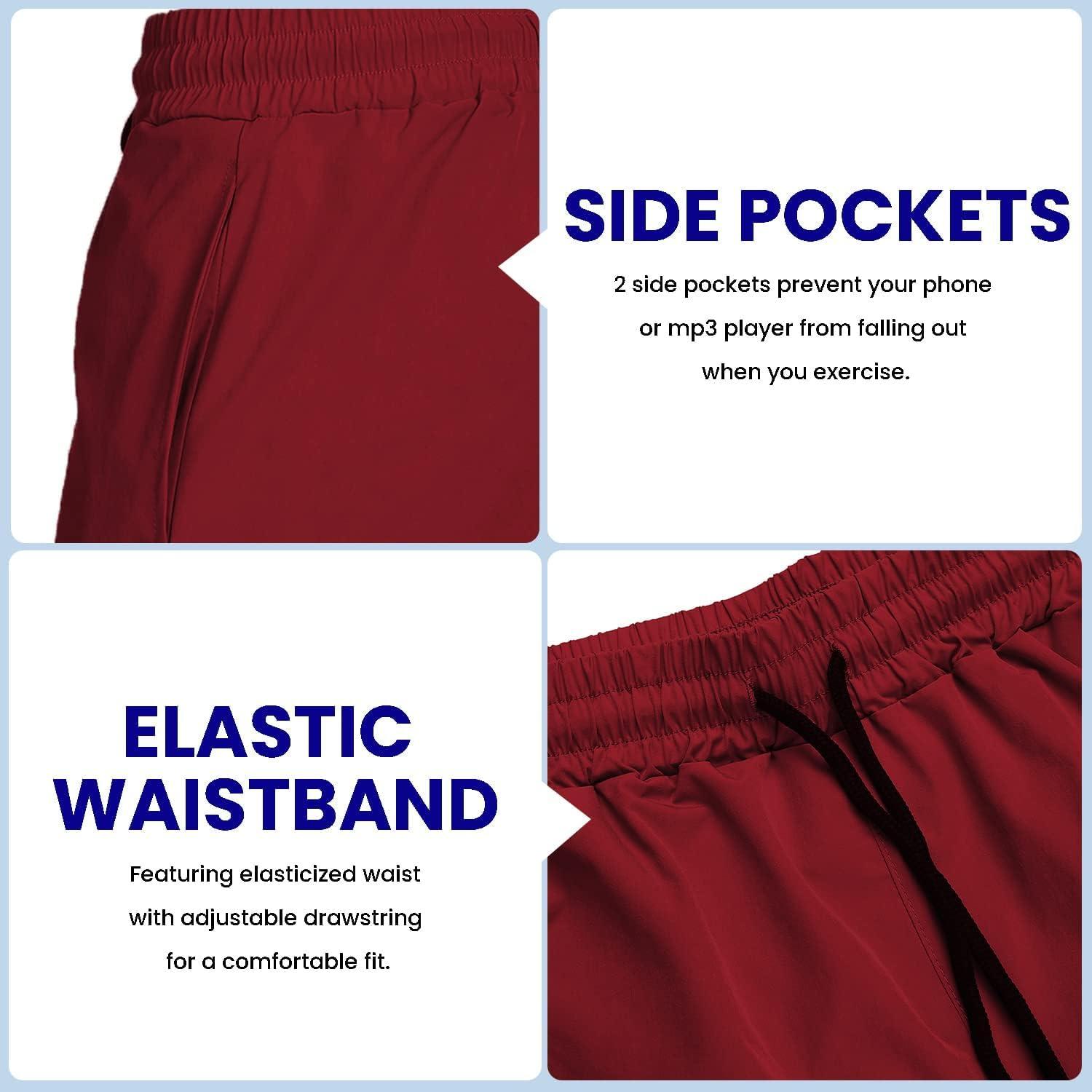 imageCOOFANDY Mens Athletic Shorts 7 Inch Quick Dry Stretch Lightweight Gym Workout Shorts with PocketsDark GreyWine Red