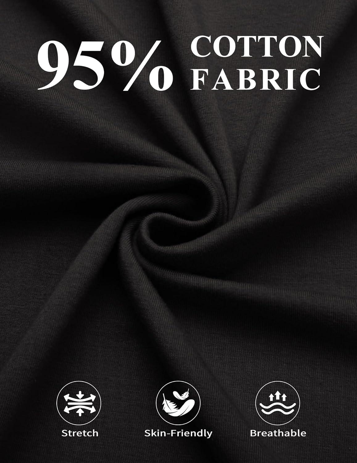 imageCOOFANDY Mens Henley Shirts Cotton Long Sleeve V Neck Button Basic Tees Plain Casual PulloverA Black