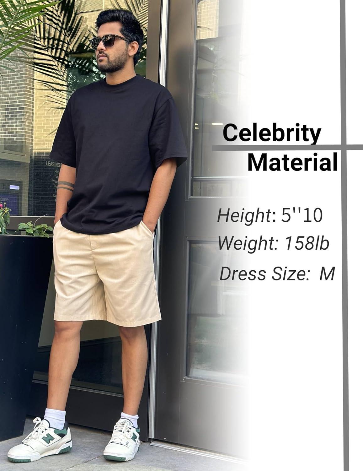 imageCOOFANDY Mens Linen Short Elastic Waist Drawstring Casual Summer Beach ShortsKhaki