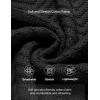 COOFANDY Men Quarter Button Sweater Pullover Cable Knit Henley Mock Neck Sweater(Black)