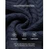 COOFANDY Men Quarter Button Sweater Pullover Cable Knit Henley Mock Neck Sweater(Navy Blue)