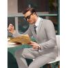 COOFANDY Men’s 2 Piece Suits Classic Fit Suit Set 2 Button Blazer Jacket and Dress Pants for Wedding Business Prom(Light Grey)