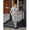 COOFANDY Men’s 2 Piece Suits Classic Fit Suit Set 2 Button Blazer Jacket and Dress Pants for Wedding Business Prom(Light Grey)