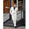 COOFANDY Men’s 2 Piece Suits Classic Fit Suit Set 2 Button Blazer Jacket and Dress Pants for Wedding Business Prom(White)
