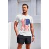 COOFANDY Men’s 3 Pack Workout T Shirts Short Sleeve Gym Bodybuilding Muscle Shirt Base Layer Fitness Tee Tops(American Flag White)