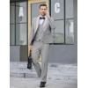 COOFANDY Men’s 3 Pieces Suit Slim Fit Tuxedo Set One Button Shawl Lapel Dinner Prom Jacket Vest Pants with Tie(Light Grey)