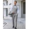 COOFANDY Men’s 3 Pieces Suit Slim Fit Tuxedo Set One Button Shawl Lapel Dinner Prom Jacket Vest Pants with Tie(Light Grey)