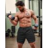 COOFANDY Mens Athletic Shorts 7 Inch Quick Dry Breathable Lightweight Gym Workout Shorts with Pockets(Black / Army Green)