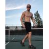 COOFANDY Mens Athletic Shorts 7 Inch Quick Dry Breathable Lightweight Gym Workout Shorts with Pockets(Black/Dark Grey)