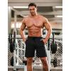 COOFANDY Mens Athletic Shorts 7 Inch Quick Dry Stretch Lightweight Gym Workout Shorts with Pockets(Black/Navy Blue)