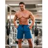 COOFANDY Mens Athletic Shorts 7 Inch Quick Dry Stretch Lightweight Gym Workout Shorts with Pockets(Blue/Orange)
