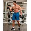 COOFANDY Mens Athletic Shorts 7 Inch Quick Dry Stretch Lightweight Gym Workout Shorts with Pockets(Blue/Orange)