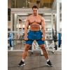COOFANDY Mens Athletic Shorts 7 Inch Quick Dry Stretch Lightweight Gym Workout Shorts with Pockets(Blue/Orange)