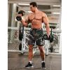 COOFANDY Mens Athletic Shorts 7 Inch Quick Dry Stretch Lightweight Gym Workout Shorts with Pockets(Camo Black/Camo Army Grey)