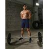 COOFANDY Mens Athletic Shorts 7 Inch Quick Dry Stretch Lightweight Gym Workout Shorts with Pockets(Dark Grey/Navy Blue)
