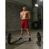 COOFANDY Mens Athletic Shorts 7 Inch Quick Dry Stretch Lightweight Gym Workout Shorts with Pockets(Dark Grey/Wine Red)