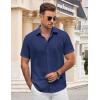 COOFANDY Men’s Button Down Shirt Short Sleeve Casual Shirts for Summer Beach Vacation Shirts