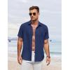 COOFANDY Men’s Button Down Shirt Short Sleeve Casual Shirts for Summer Beach Vacation Shirts