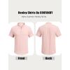 COOFANDY Men’s Casual Henley Shirt Short Sleeve Band Collar Shirt Summer Beach Hippie Vacation T Shirt with Button(Dark Pink)