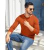 COOFANDY Mens Henley Shirts Cotton Long Sleeve V Neck Button Basic Tees Plain Casual Pullover(Caramel)