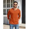 COOFANDY Mens Henley Shirts Cotton Long Sleeve V Neck Button Basic Tees Plain Casual Pullover(Caramel)