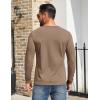 COOFANDY Mens Henley Shirts Cotton Long Sleeve V Neck Button Basic Tees Plain Casual Pullover(Khaki)
