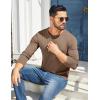 COOFANDY Mens Henley Shirts Cotton Long Sleeve V Neck Button Basic Tees Plain Casual Pullover(Khaki)